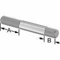 Bsc Preferred 18-8 Stainless Steel Threaded on Both Ends Stud M8 x 1.25mm Size 22mm and 10mm Thread Len 60mm Long 92997A825